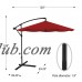 Patio Umbrella, Cantilever Hanging Outdoor Shade, Easy Crank and Base for Table, Deck, Balcony, Porch, Backyard, Pool 10 Foot by Pure Garden (Tan)   555305291